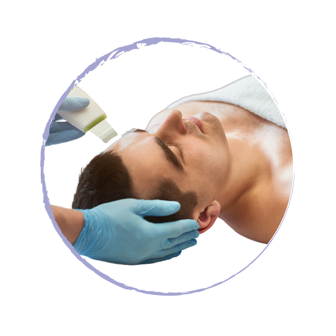Limpieza Facial Masculina con vapor de ozono y peeling ultrasónico
